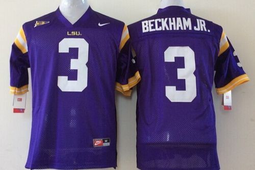 Tigers #3 Odell Beckham Jr Purple Stitched Youth NCAA Jersey - Click Image to Close